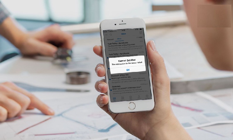 mail app on iphone connection to server failed